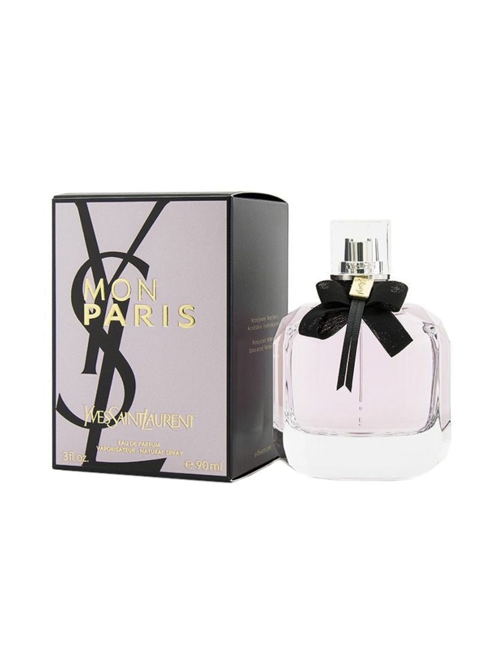 Yves Saint Laurent Mon Paris Perfume Bottle - Pale Pink with Black Bow